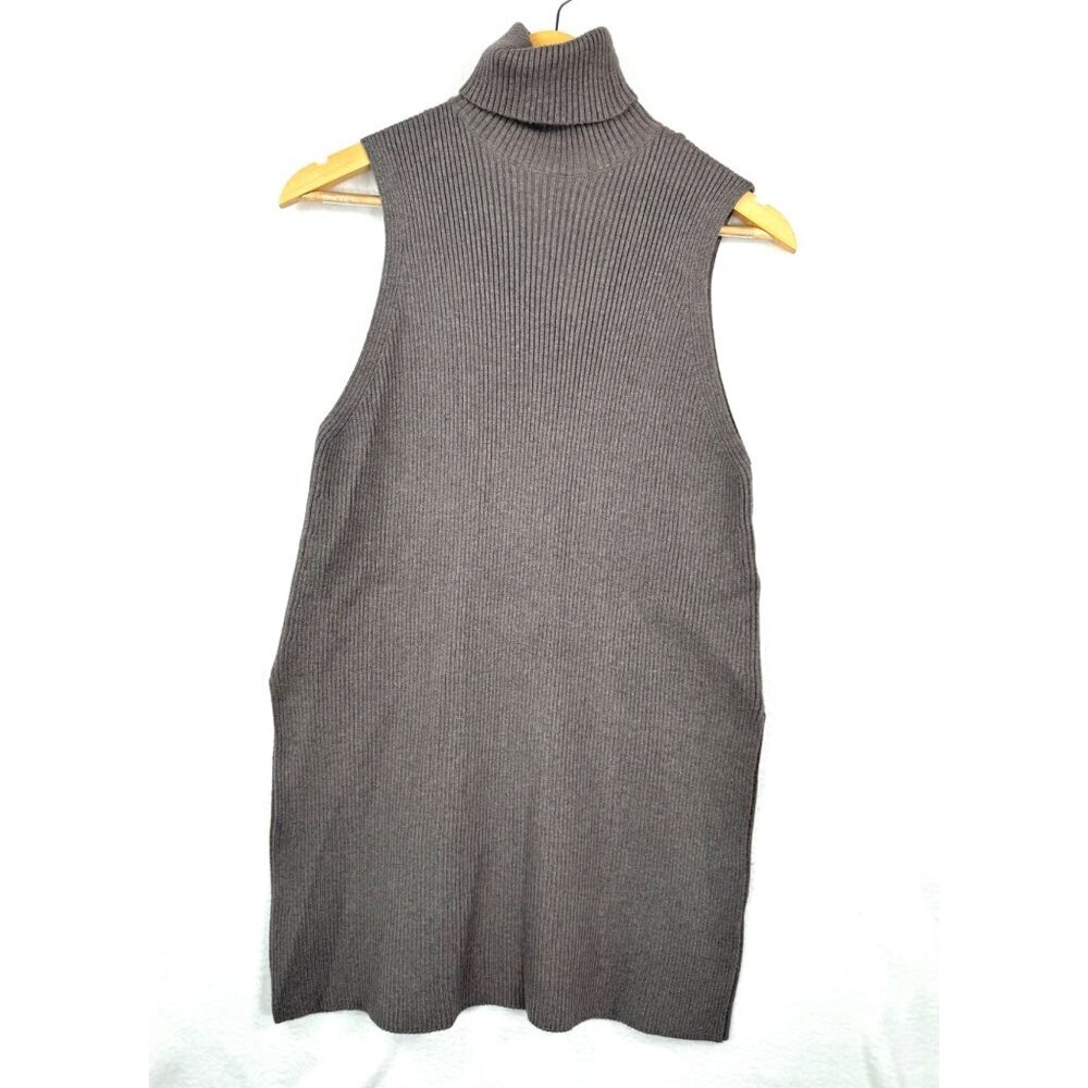 Zara ribbed oversized knit Sweater vest side slits‎ preppy 90s sz S